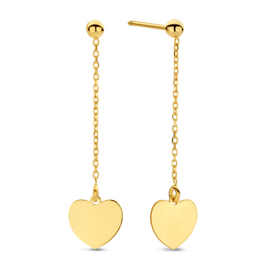 Boucles d'oreilles avec cœur en argent sterling 925/000 plaqué or