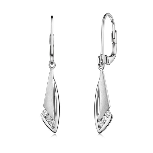 Boucles d'oreilles avec 6 zircones en argent sterling 925/000
