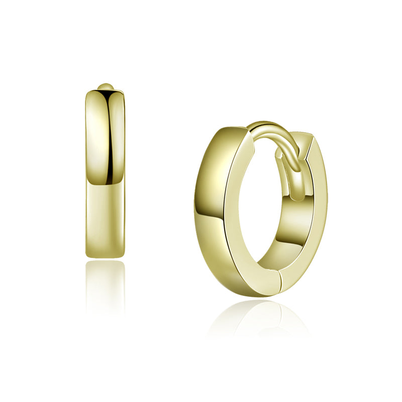 (5263) Boucles d'oreilles 11 mm sur 2,2 mm en argent sterling 925/000 plaqué or 