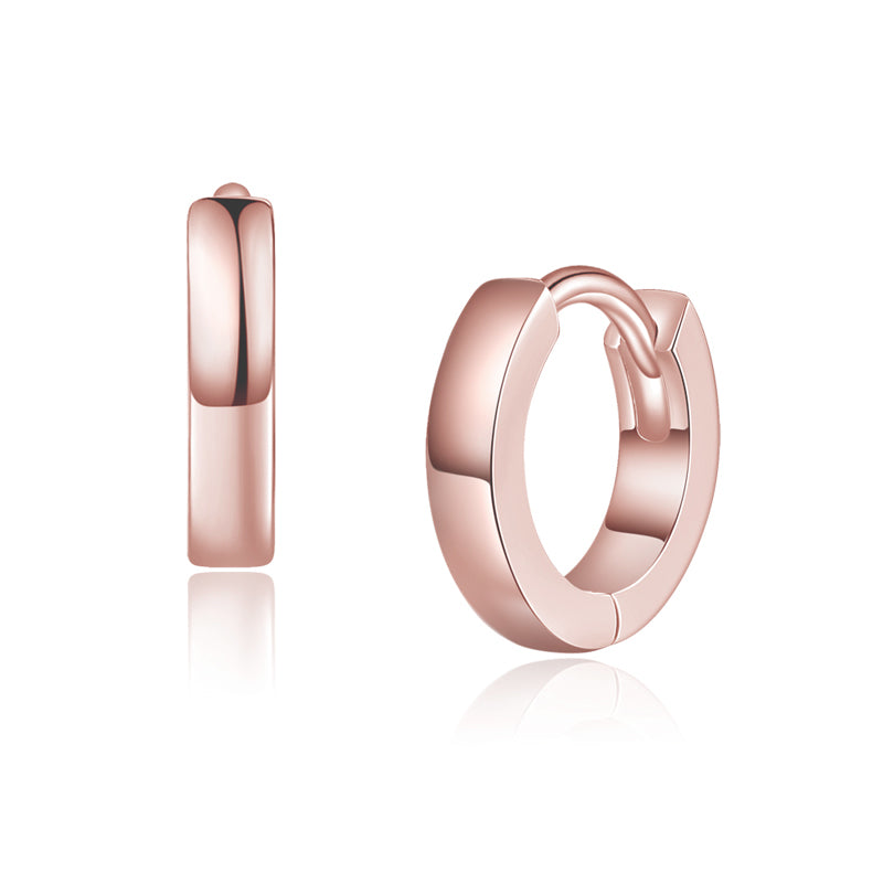 (5282) Boucles d'oreilles 11 mm sur 2,2 mm en argent sterling 925/000 plaqué or rose