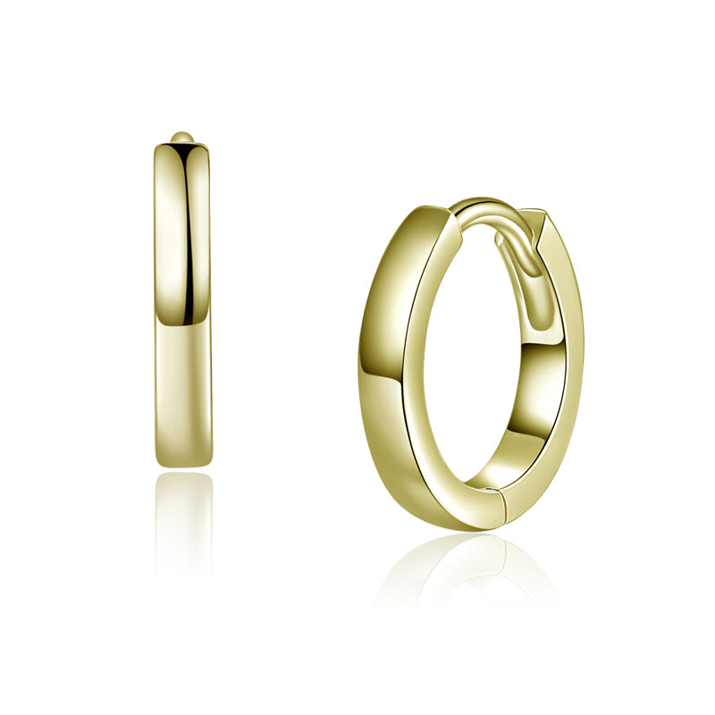 Oorbellen 13 mm op 2.2 mm Sterling Zilver 925/000 goud verguld