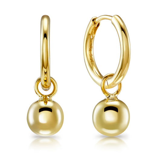 Boucle d'oreille avec perle if 925/000 plaqué or8 mm Argent Mass