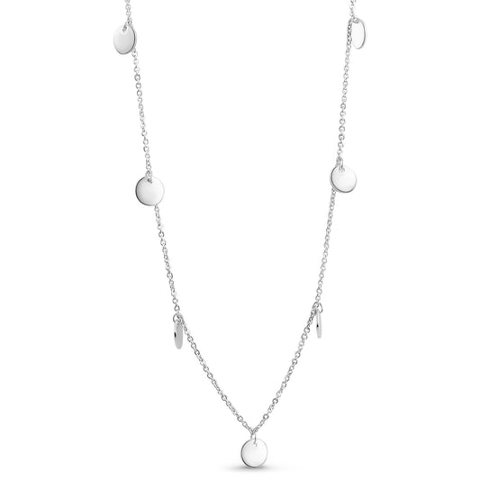 Halsketting met 7 plaatjes Ø 6mm Sterling Zilver 925/000