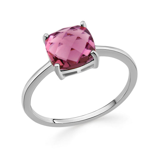 Bague pour femme avec cristal d'améthyste en argent sterling 925/000