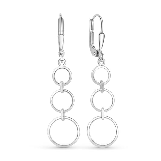 Boucles d'oreilles 3 cercles Argent 925/000