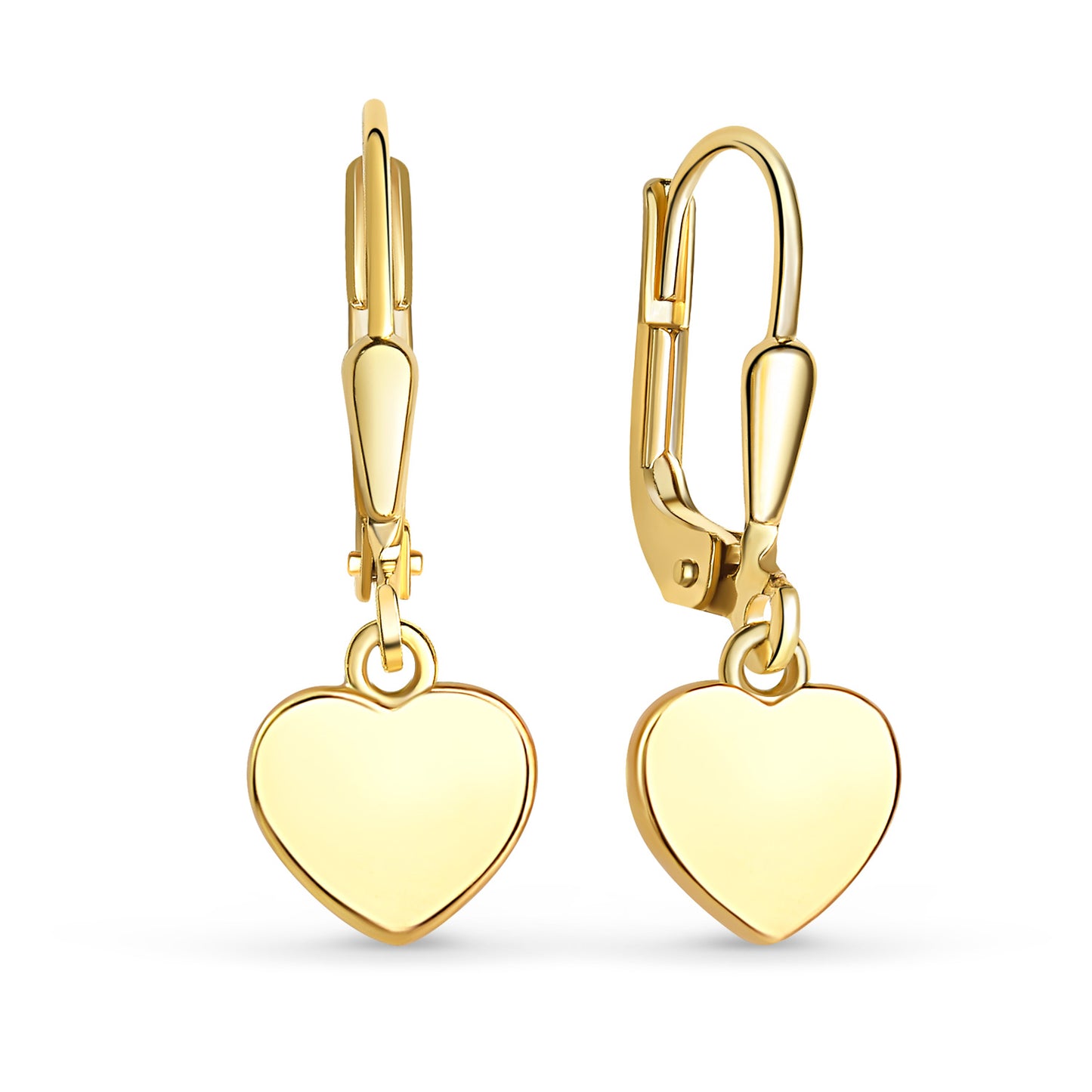 (54195) Oorbellen 'Hart' gepolijst Sterling Zilver 925/000 goud gelaagd