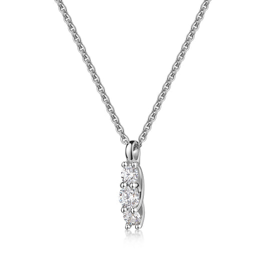 Collier avec pendentif 3 zircones en argent sterling 925/000