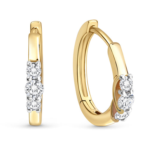 Creolen met 6 Zirkonia Sterling Zilver 925/000 goud verguld