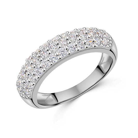 Bague pour femme avec 37 zircones en argent sterling 925/000