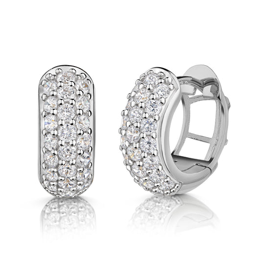 Creolen met 44 zirkonia Sterling Zilver 925/000