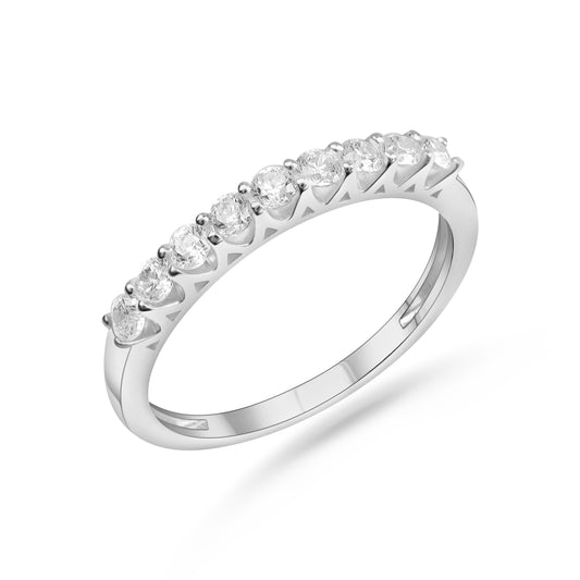 Bague pour femme avec 9 zircones en argent sterling 925/000