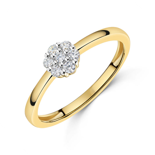 Bague pour femme avec 7 zircones en argent sterling 925/000