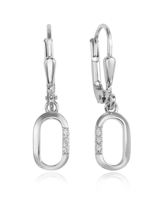 Oorbellen met 6 zirkonia zilver 925/000