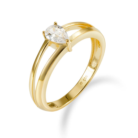 (54290) Bague pour femme avec pendentif en zircone, argent 925/000