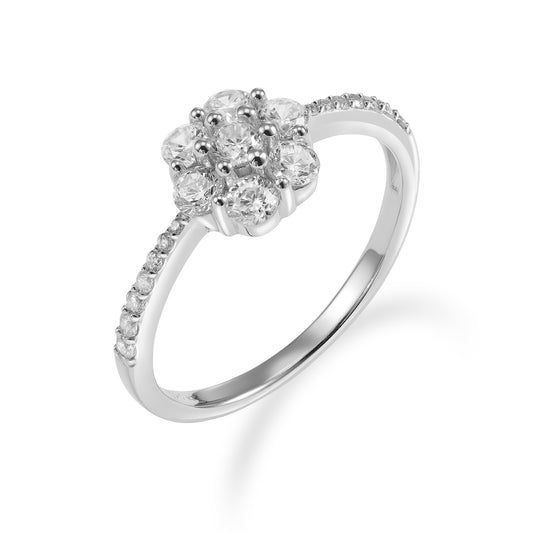 (54309) Bague pour femme avec 21 zirconias, argent 925/000