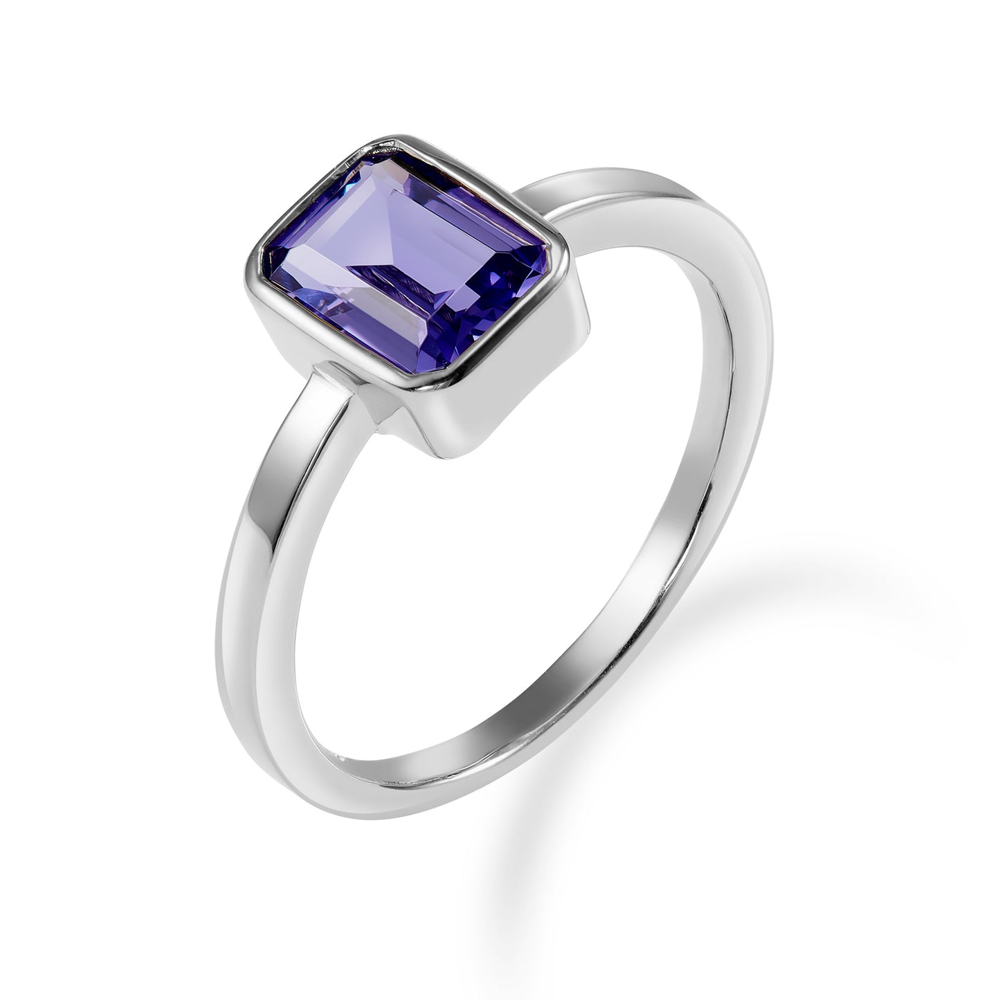 (54330) Bague pour femme avec tanzanite en zircone, argent 925/000