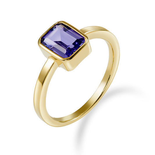 (54335) Bague pour femme avec tanzanite en zircone, argent 925/000