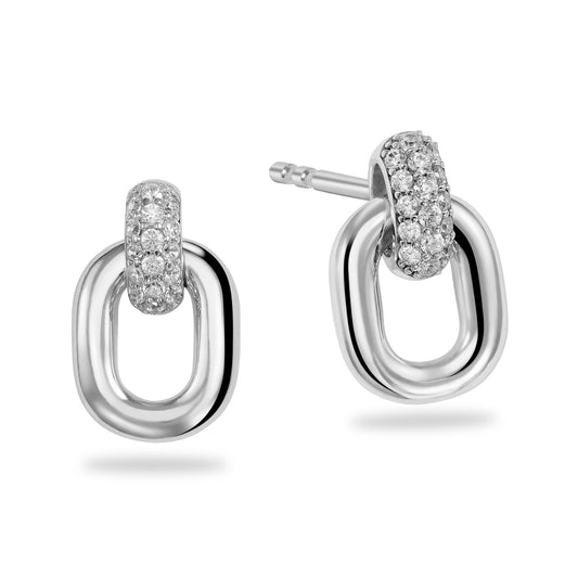 (54344) Boucles d'oreilles puces en argent 925/000 avec 32 zirconias