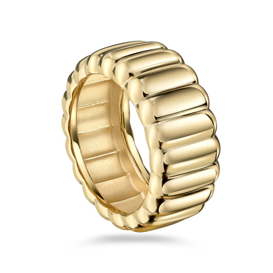 (54377) Bague femme audacieuse en argent sterling 925/000 plaqué or.