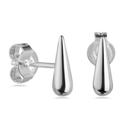 (54391) Boucles d'oreilles puces en forme de goutte en argent sterling 925/000 