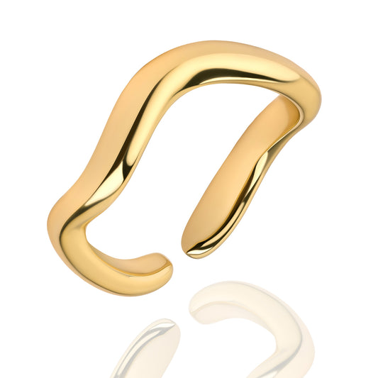 (54406) Bague ouverte pour femme en argent massif 925/000, style organique