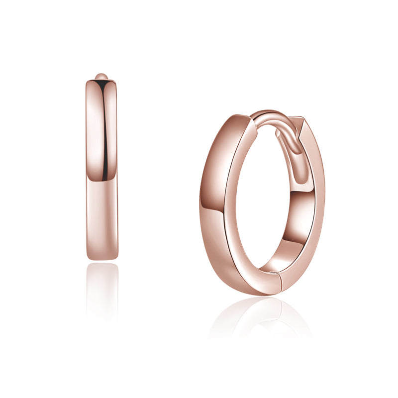 Oorbellen 13 mm op 2.2 mm Sterling Zilver 925/000 roosgoud verguld