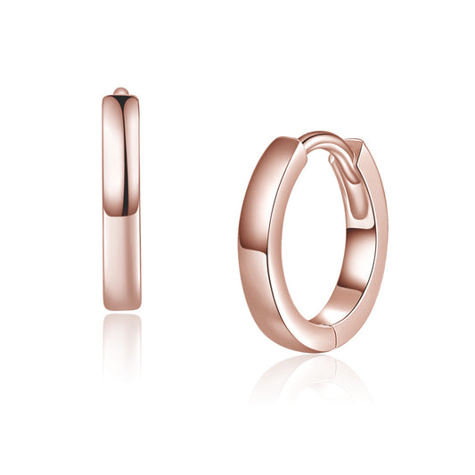 Oorbellen 13 mm op 2.2 mm Sterling Zilver 925/000 roosgoud verguld