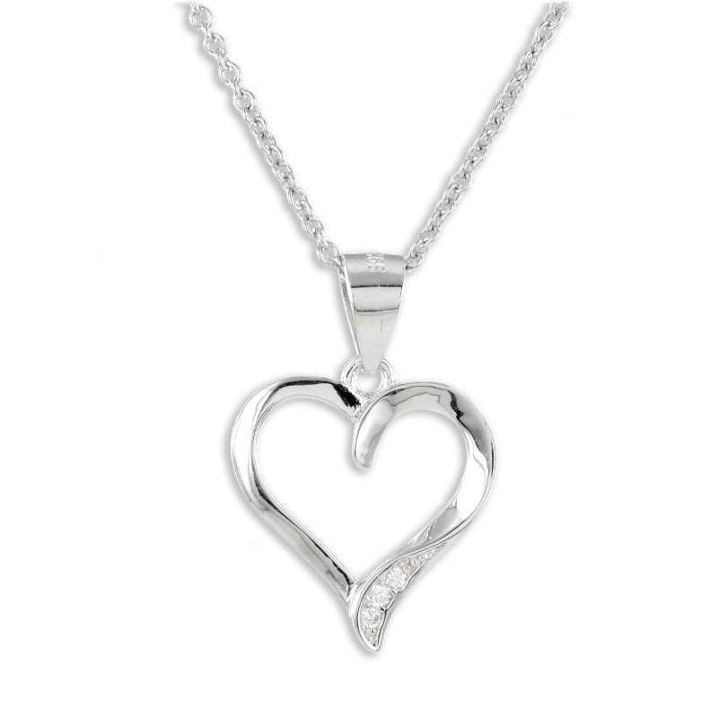 Halsketting hard met 3 Zirkonia Sterling zilver 925/000