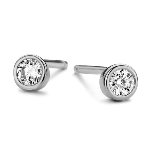 Boucles d'oreilles avec Zircone 3 mm x 3 mm Argent Massif 925/000