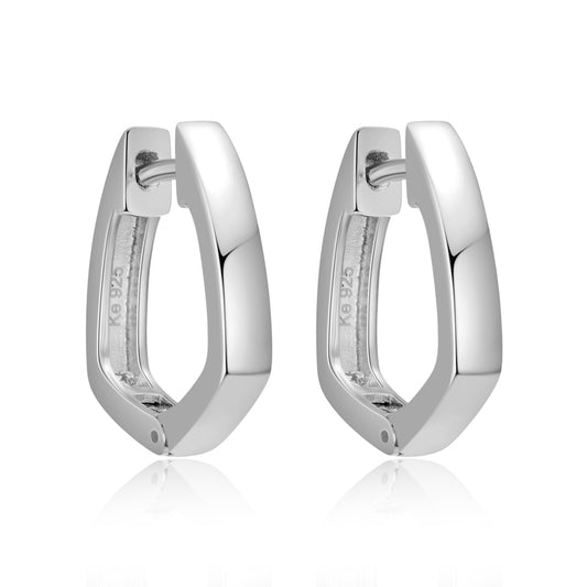 Boucles d'oreilles pentagonales en argent sterling 925/000