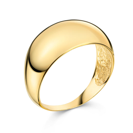 Damesring Stoer glanzend zilver 925/000 goud verguld