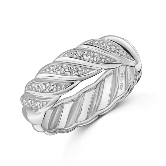 Damesring met 15 Zirkonia Sterling Zilver 925/000
