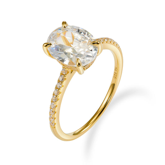 (7315) Bague pour femme avec 35 zirconias, plaquée or 925/000.