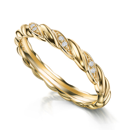 Damesring met 6 Zirkonia Sterling Zilver 925/000 goud verguld