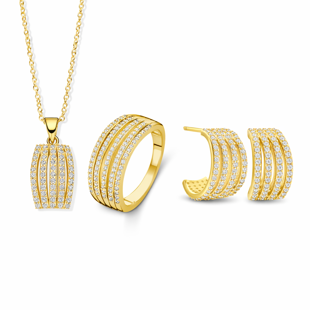 (51431/51430/51432) Set Aurora Sterling Zilver 925/000 goud verguld