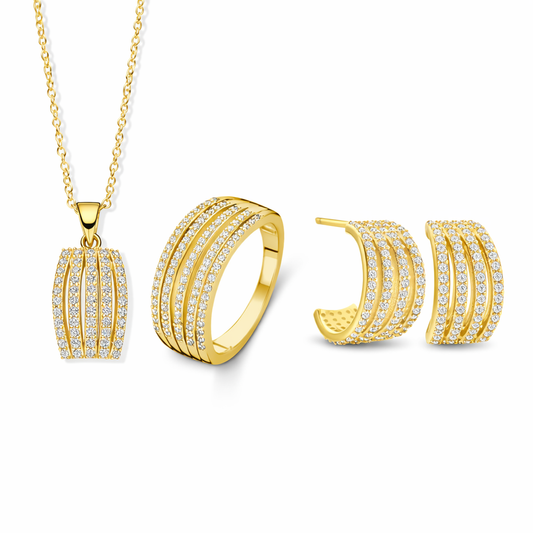 (51431/51430/51432) Set Aurora Sterling Zilver 925/000 goud verguld