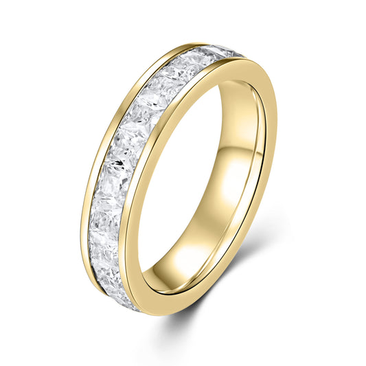 Damesring met 23 Zirkonia Sterling Zilver 925/000 goud verguld
