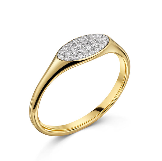 Bague pour femme avec 28 zircones en argent sterling 925/000 plaqué or