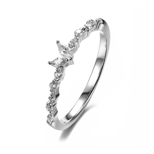 Damesring met 12 zirkonia Sterling Zilver 925/000