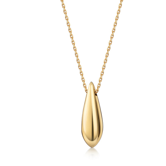 Halsketting met hanger Druppel Sterling Zilver 925/000 goud verguld