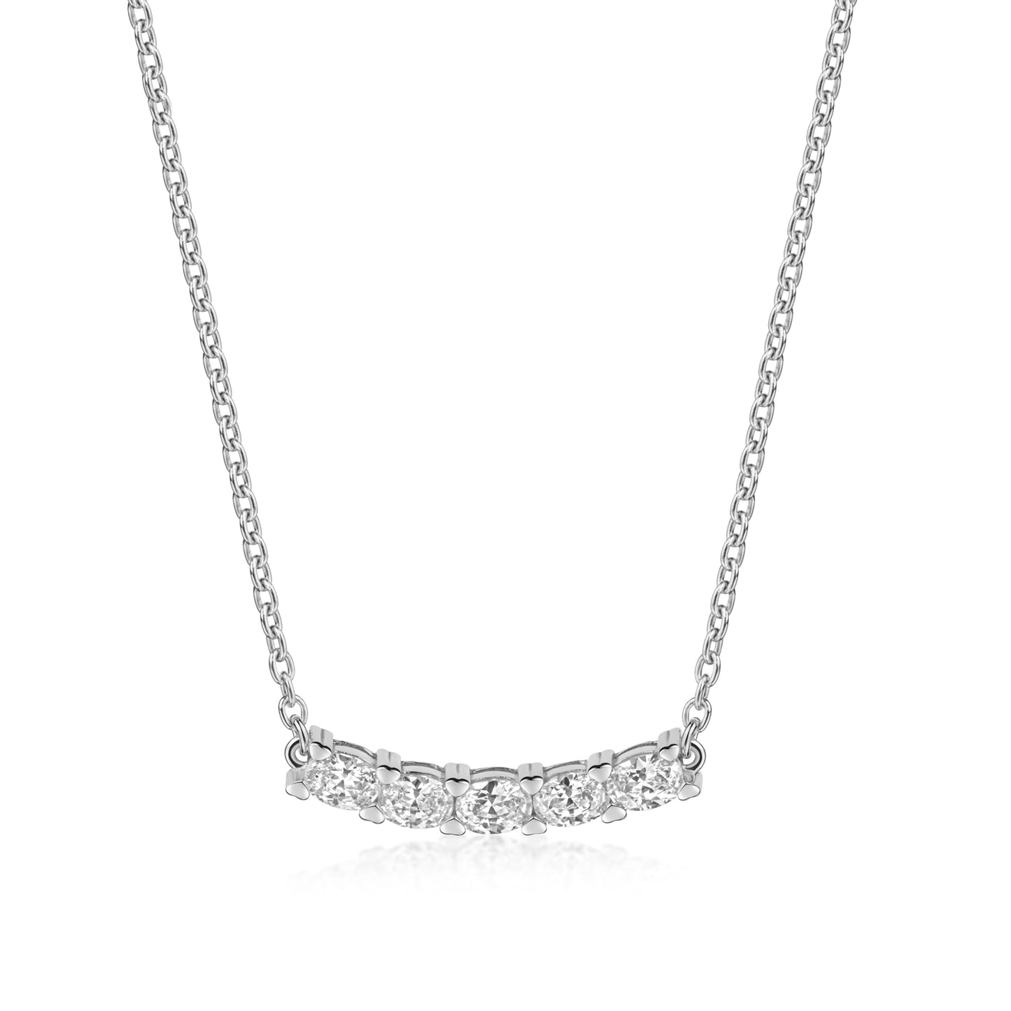 (8309) Collier avec 5 zirconias en argent sterling 925/000