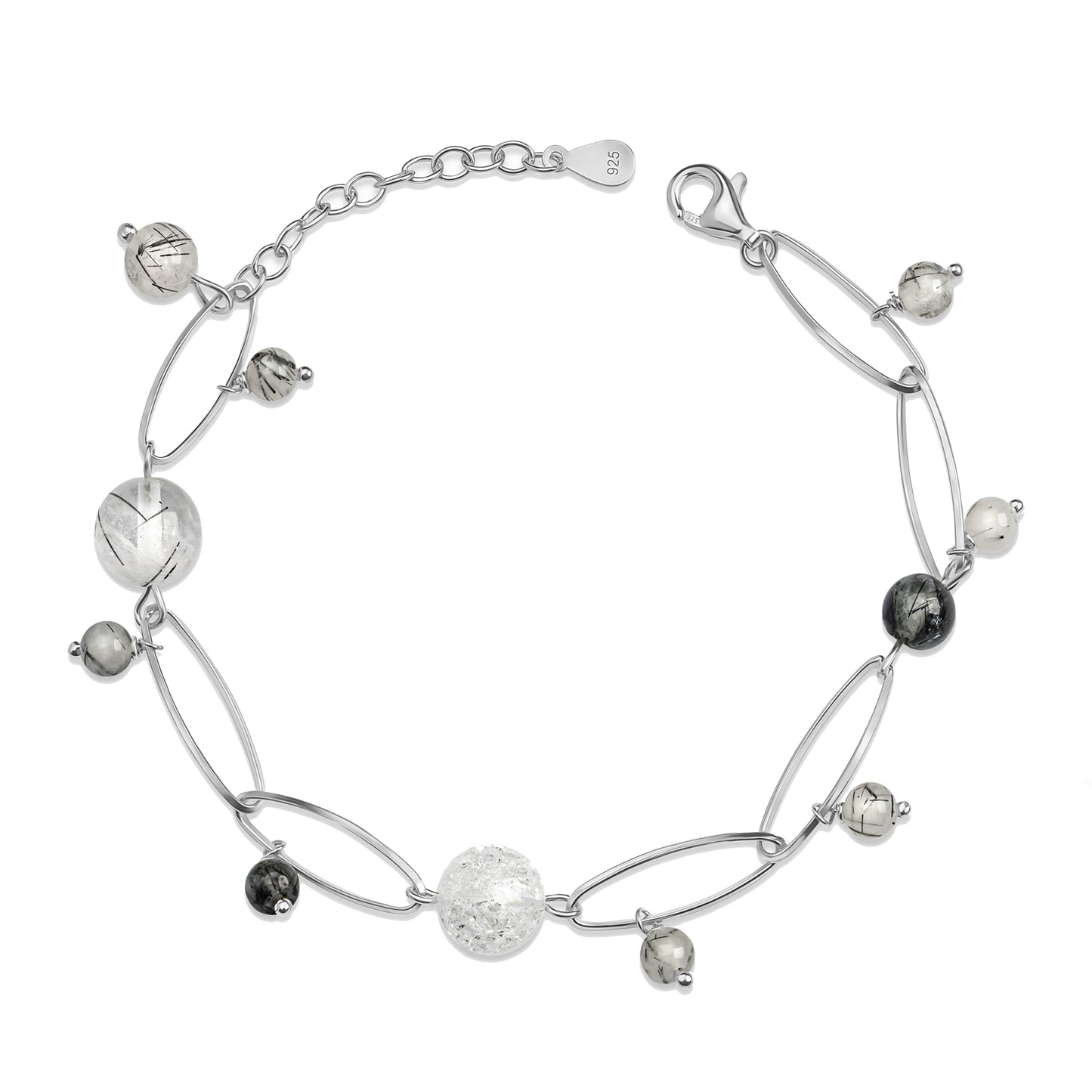 Bracelet avec Cristal et Quartz 16+3cm Argent 925/000