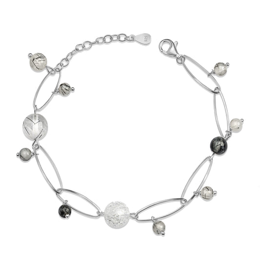 Bracelet avec Cristal et Quartz 16+3cm Argent 925/000