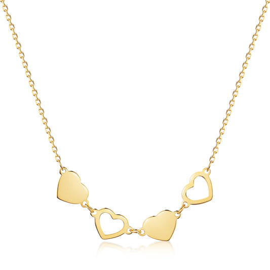 Collier coeurs en argent sterling 925/000 plaqué or
