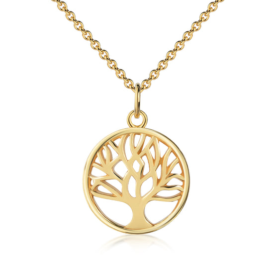 Collier Arbre de Vie en Argent Massif 925/000 plaqué or