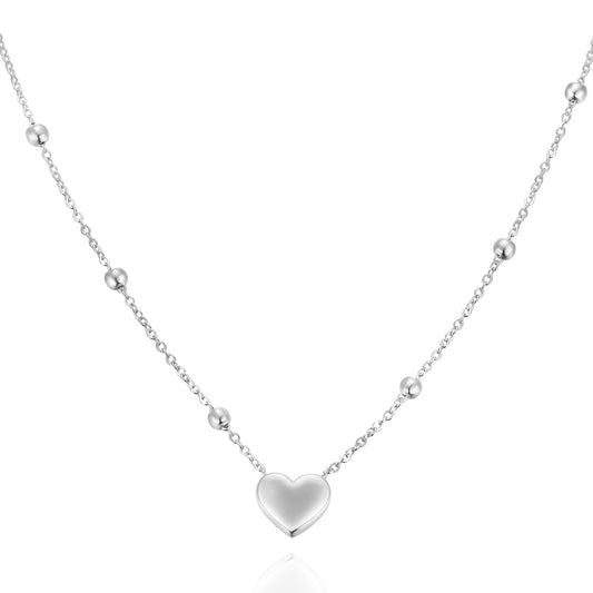 Collier avec coeur et boules en argent sterling 925/000