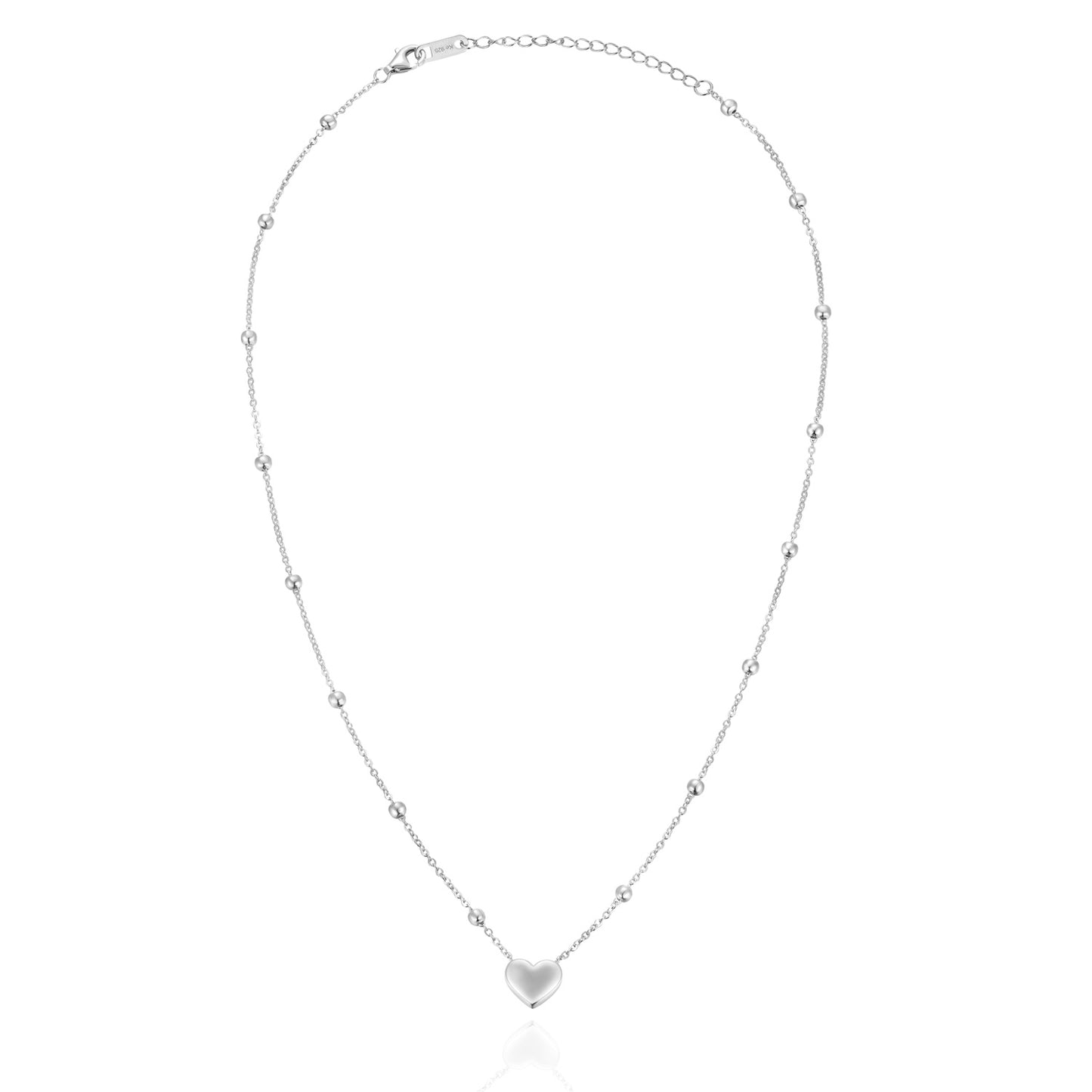 Collier avec coeur et boules en argent sterling 925/000
