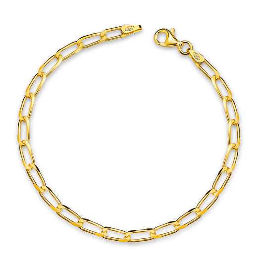Schakel Armband 3,7 mm breed Sterling Zilver 925/000 goud verguld