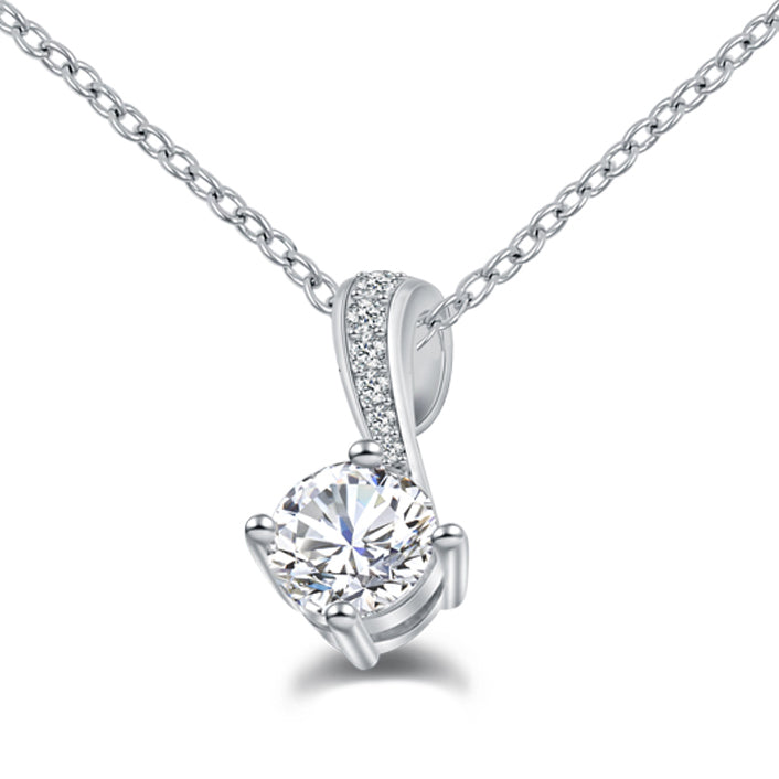 (LB098) Halsketting met Zirkonia 101 Facetten Sterling Zilver 925/000