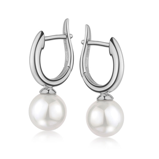 Opvouwbare Oorbellen met Zoetwaterparels Ø 8mm Sterling Zilver 925/000